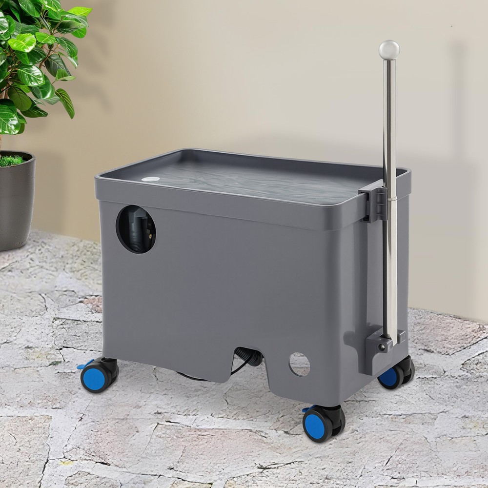 Floor Mop Sink with Wheels Multi-Functional Retractable Handrail for Bathroom