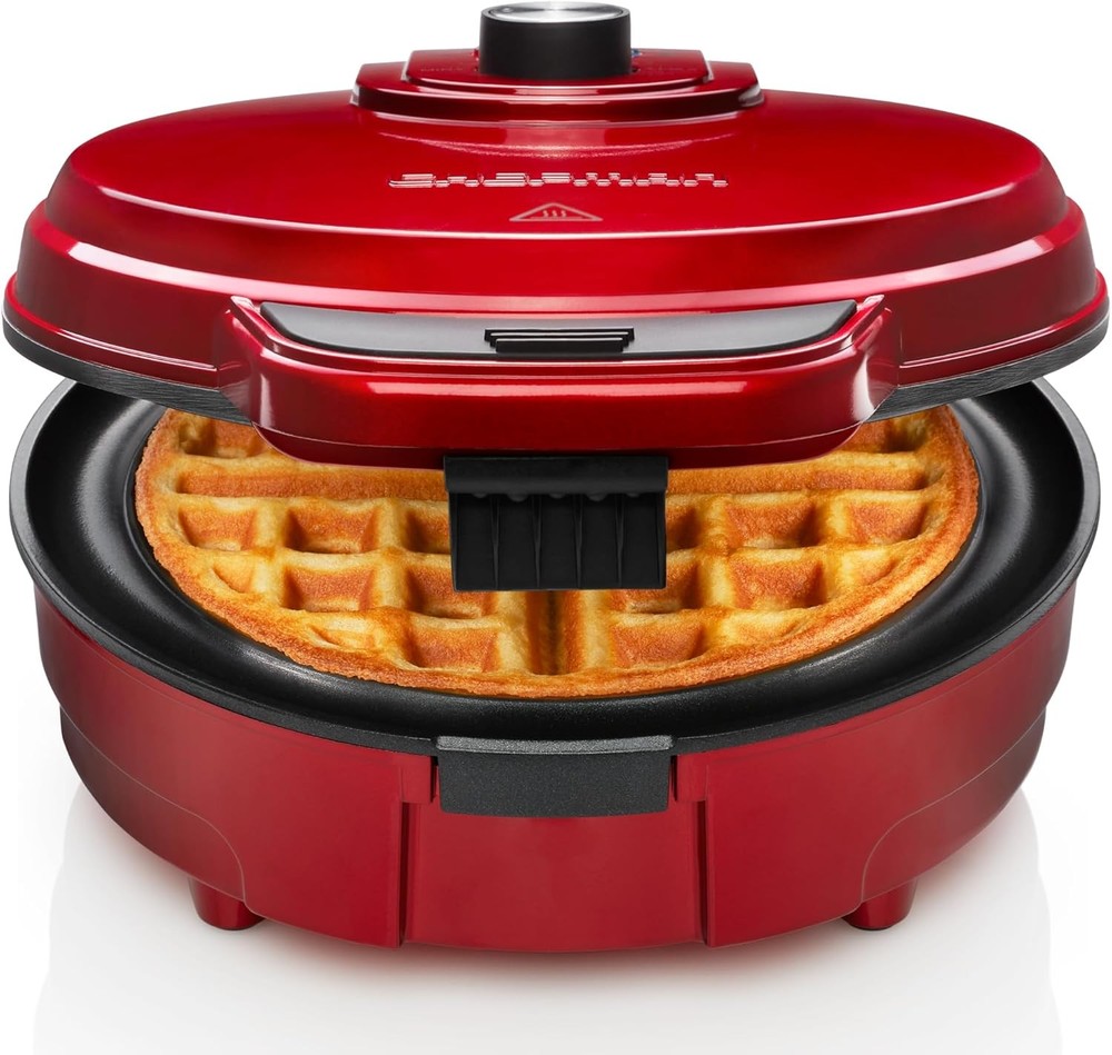 Anti-Overflow Belgian Waffle Maker w/Shade Selector Temperature Control Mess