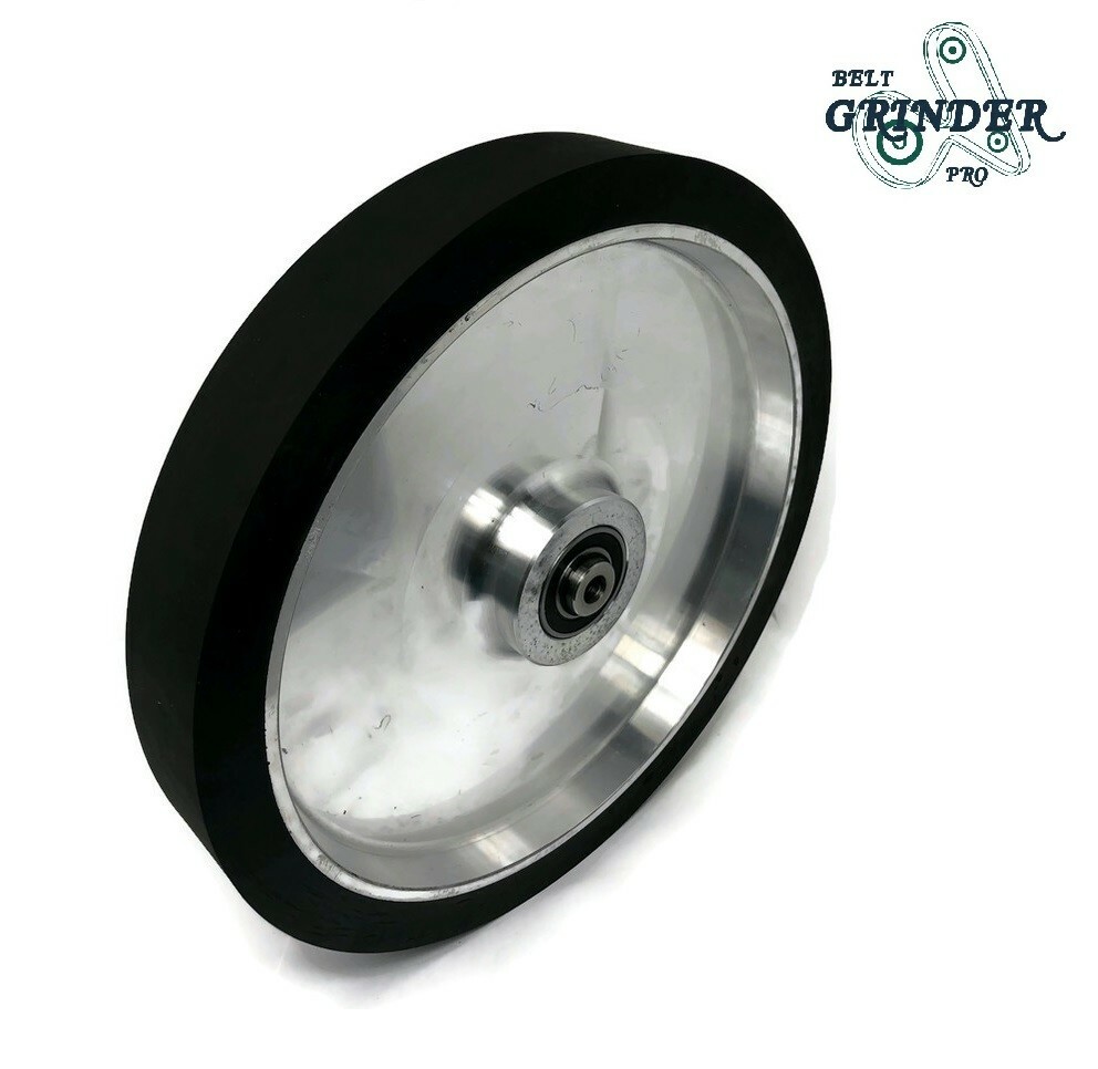 10" Smooth Black Rubber Contact Wheel Dynamic Balance For Belt Grinder