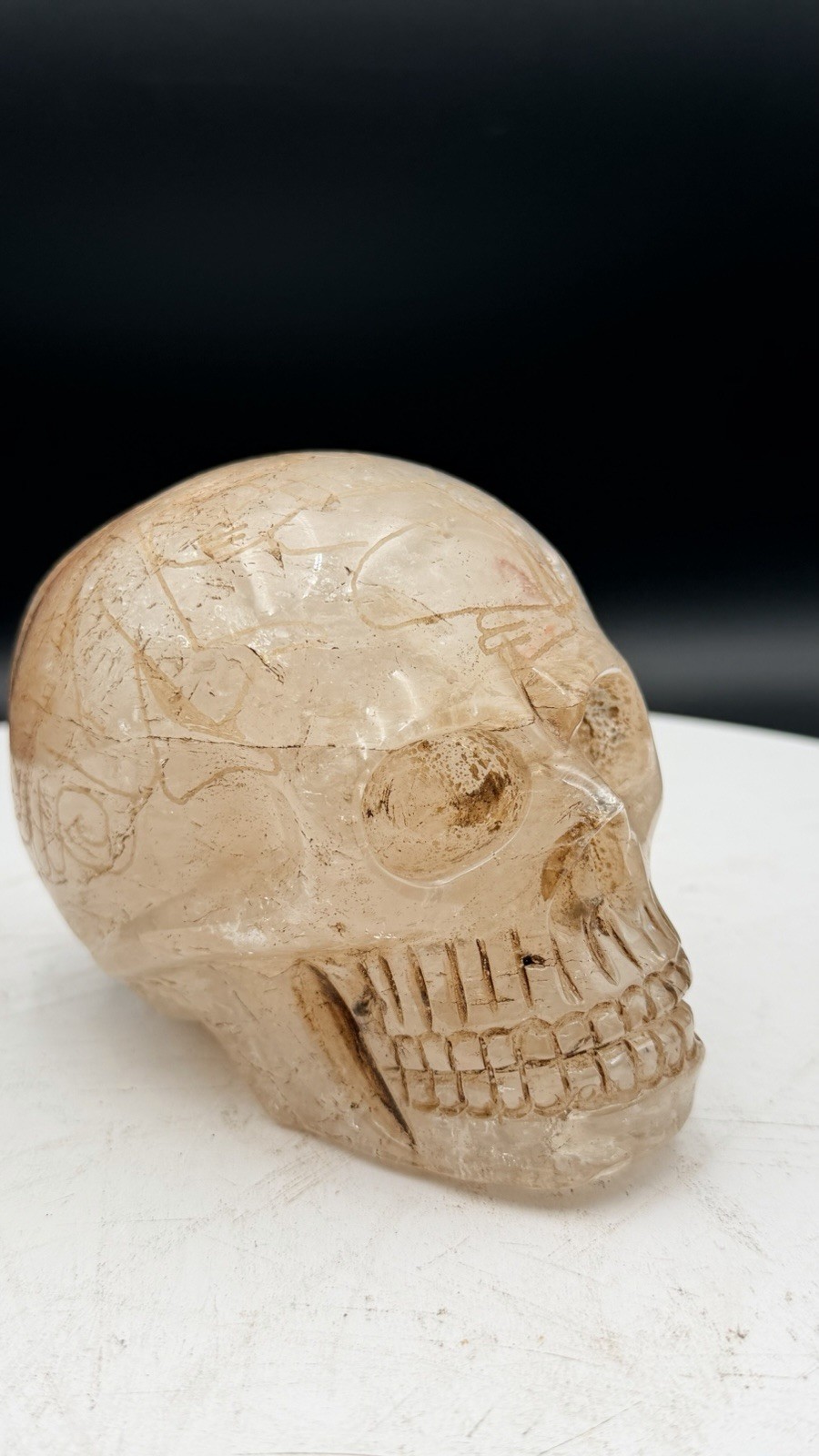 Palm Size Crystal Skull Tula Mexico Anunakki Ancient Alien Ojuelos