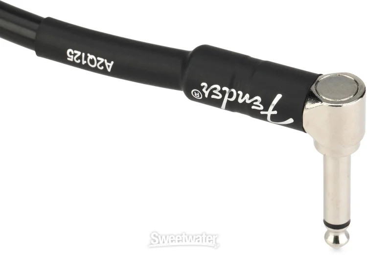 Fender Professional Series Angled to Angled Patch Cable - 6 inch Black (2-pack)