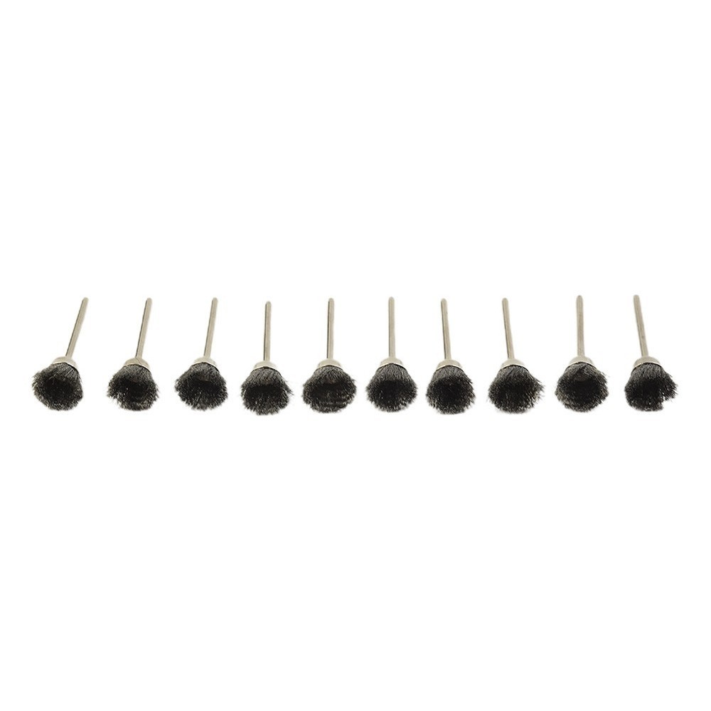 10pcs Mini Wire Brush Brushes Brass Cup Wheel for Grinder or Drill Set