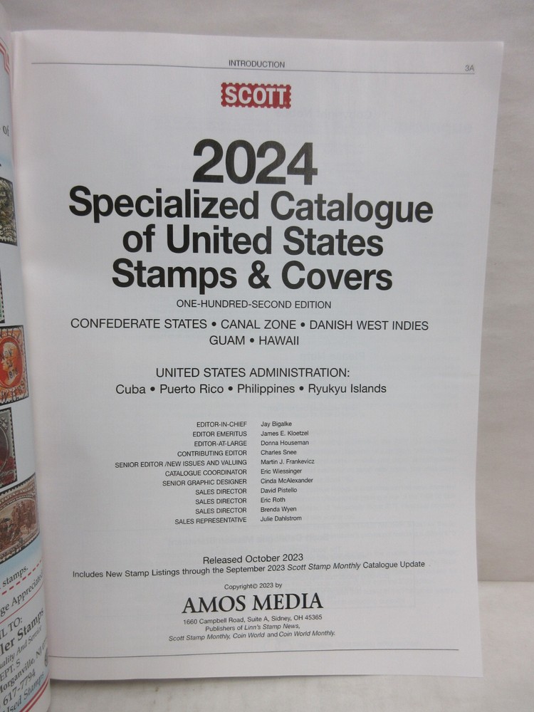 2024 Scott Specialized Catalog of United States Stamps and Covers Softcover Book