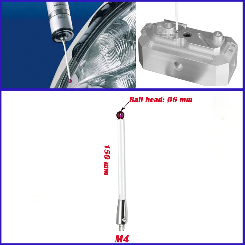 Touch probe coordinate stylus ruby ceramic stylus ruby measuring head thread M4