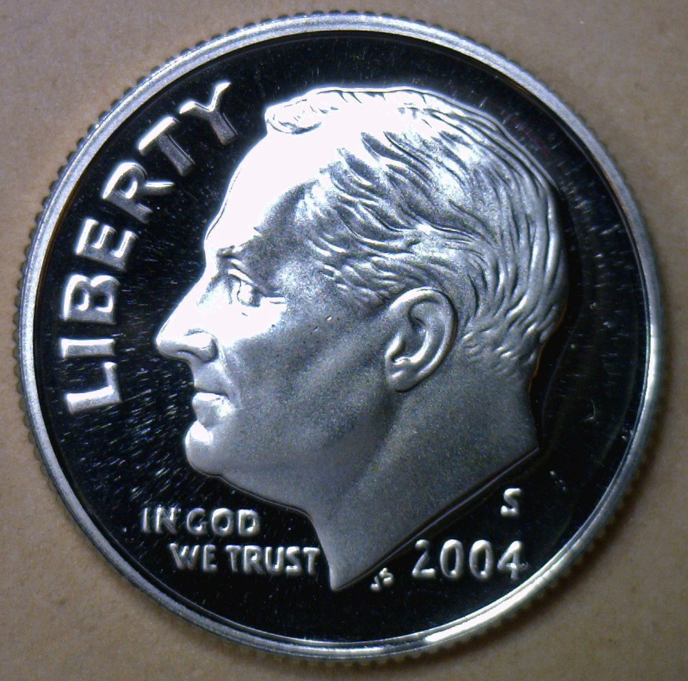 2004 S Proof Roosevelt Dime Ten-Cent Coin 10c