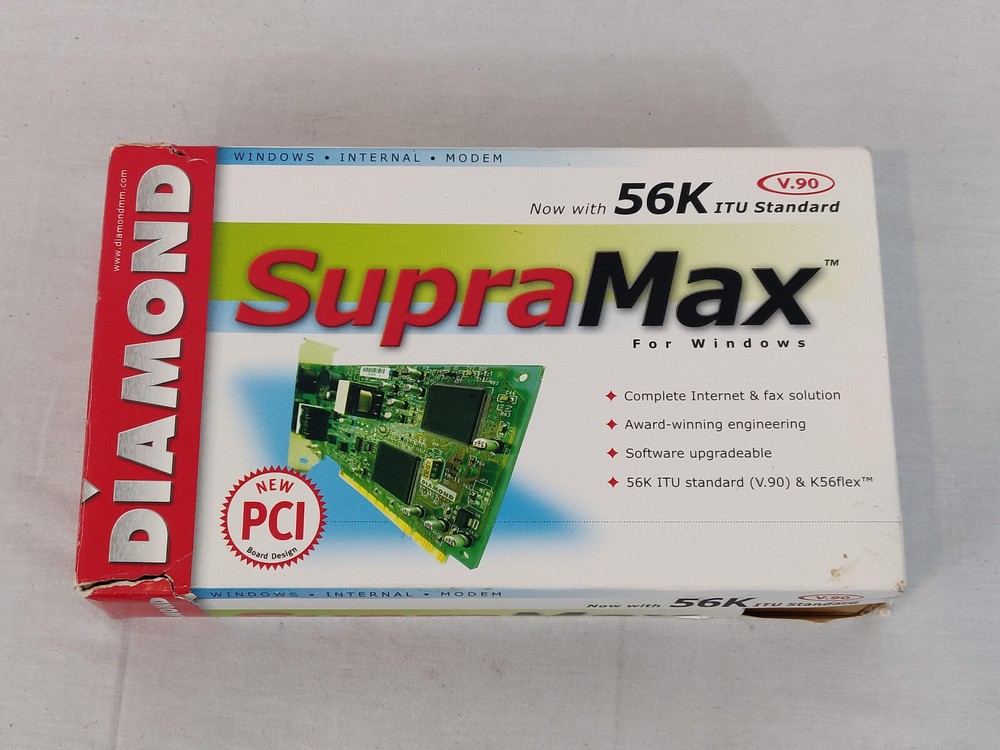 Diamond SupraMax Windows Internal Modem w/ Box & Manual