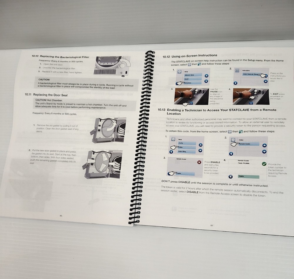 SciCan Statclave G4 Replacement/Spare 63 Page Operator's Manual