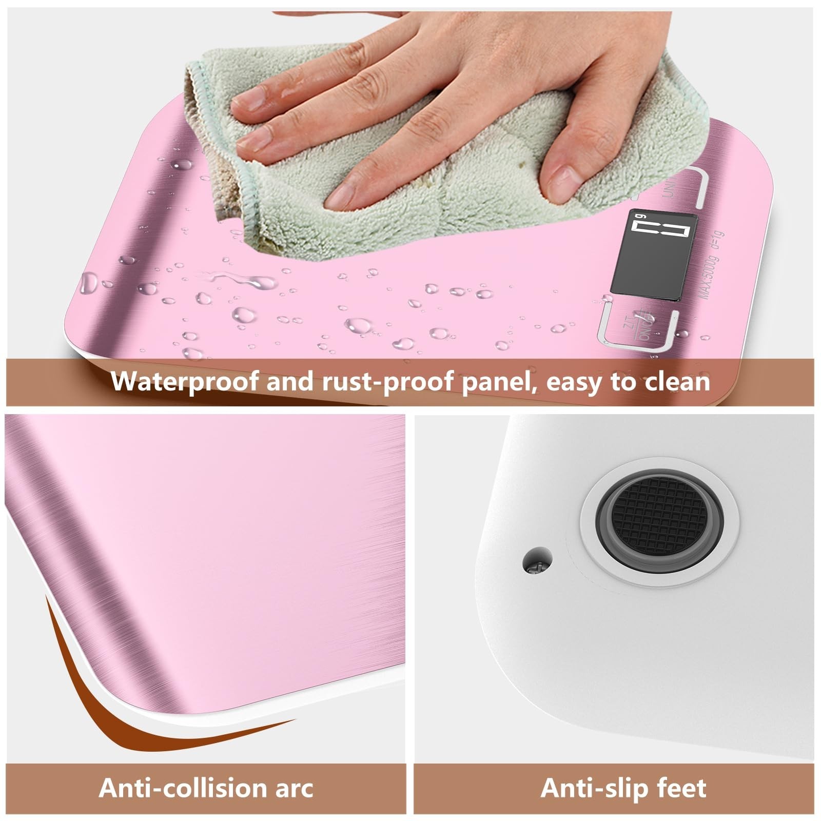 Food Scale, Digital Kitchen Scale 22lb/10kg Capacity, 6 Units with Tare Funct...