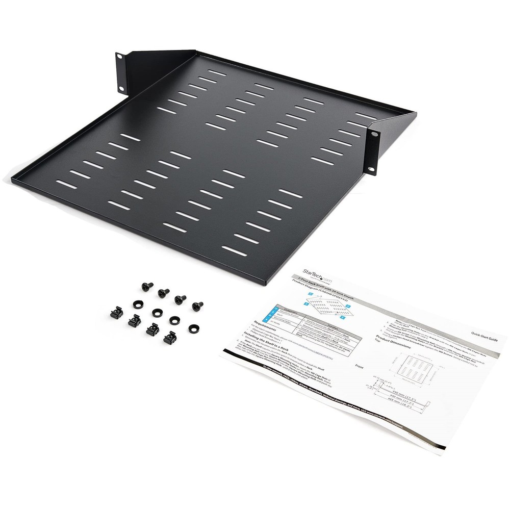 StarTech 2 Post Vented Server Rack Shelf Mount Up to 75 lb. CABSHF2POSTV2