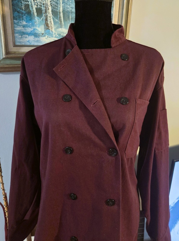 Uncommon Threads Size L Unisex Burgundy Red Chef Jacket