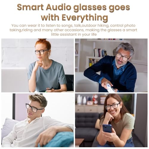 Bluetooth Audio Smart Glasses for Women Men,Blue Light Blocking Bluetooth