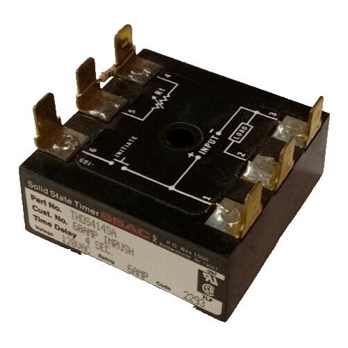 NEW SSAC THDS414SA SOLID STATE TIMER 60 AMP INRUSH 6 AMP 120 VAC 4 SECOND TIMER