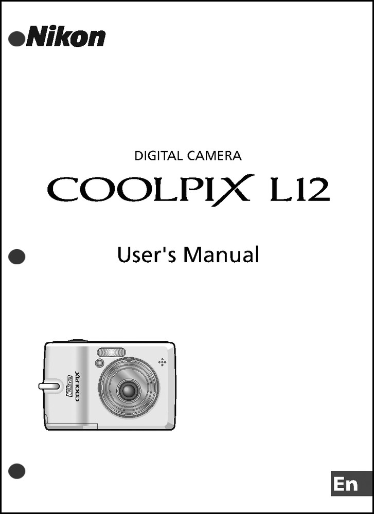 Nikon CoolPix L12 Digital Camera User Guide Instruction  Manual