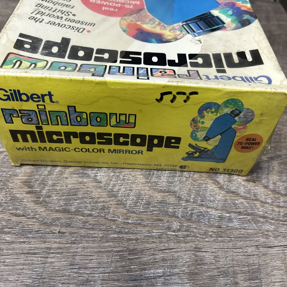 Gilbert Rainbow Microscope W/ Magic Color Mirror Real 75 Power Microscope