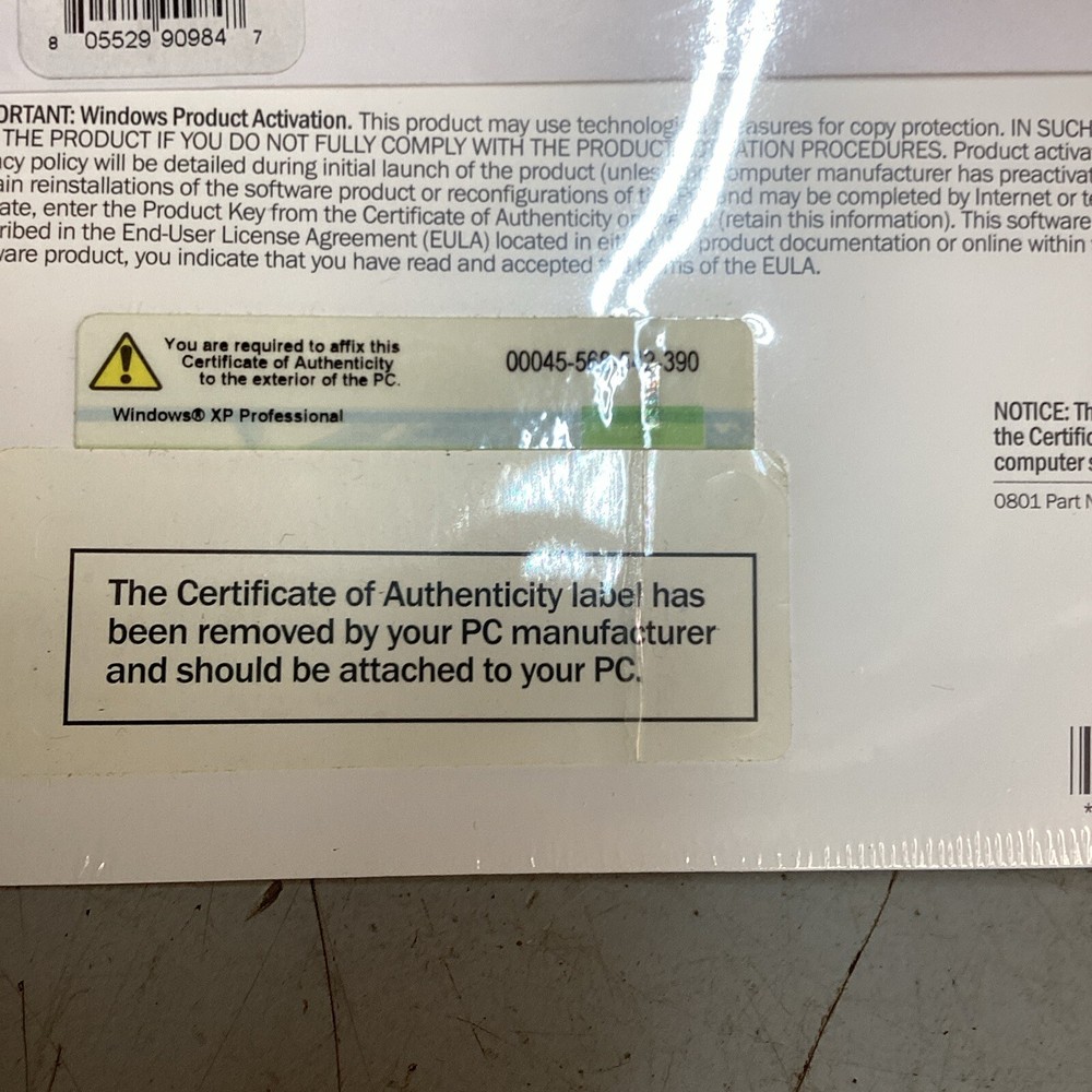 NEW Microsoft Windows XP Professional SP2 Version 2002 X08-48124 - DELL PC