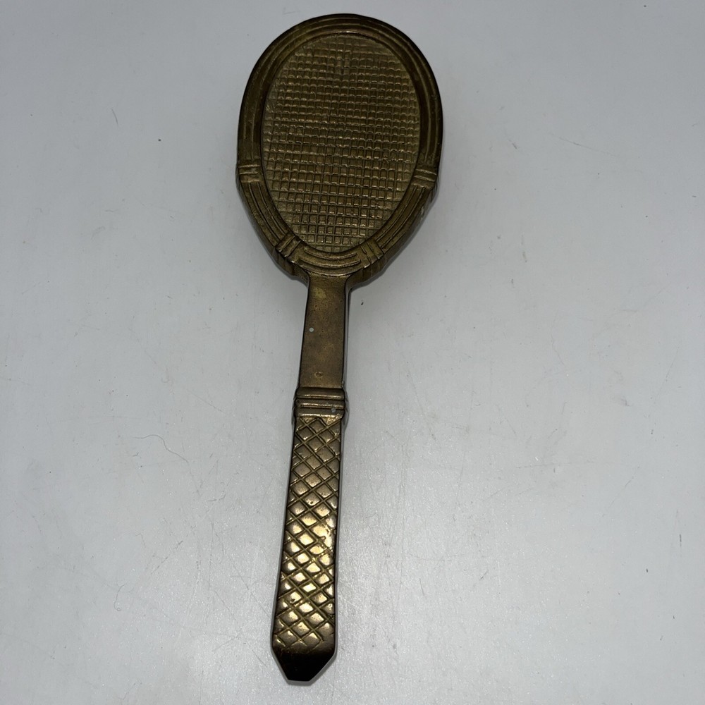 Solid Brass Door Knocker, Tennis/Bandmitton Racket 8 1/2”-P
