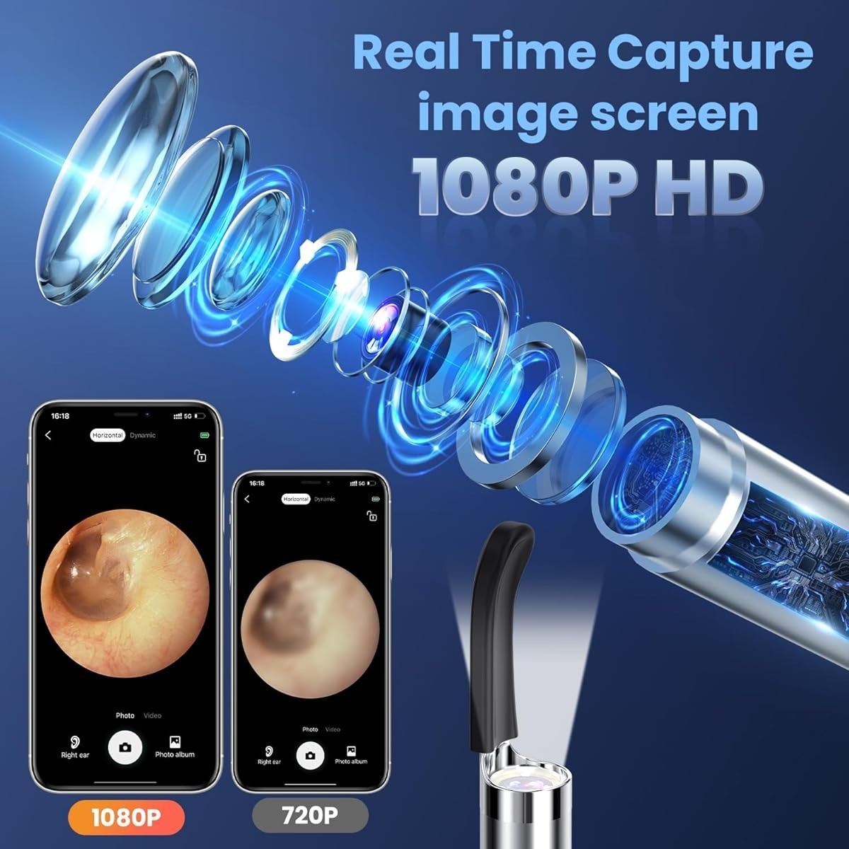 Ear Wax Removal 1080P Remover Cleaner with Camera Tool Otoscope Waterproof Gifts