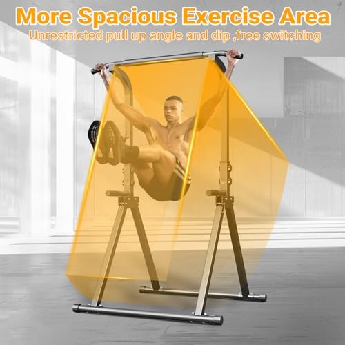 Foldable Free Standing Multi-function Power Tower Dip Bar with Pull Up Bar