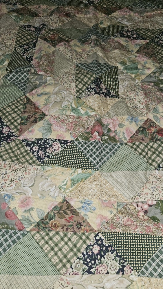Homemade Multi Print Lightweight Patchwork Quilt Throw Size 60" X 48"