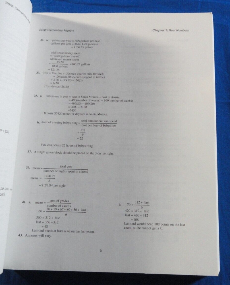 STUDENT SOLUTIONS MANUAL ELEMENTARY ALGEBRA FOR COLLEGE STUDENTS TEXTBOOK