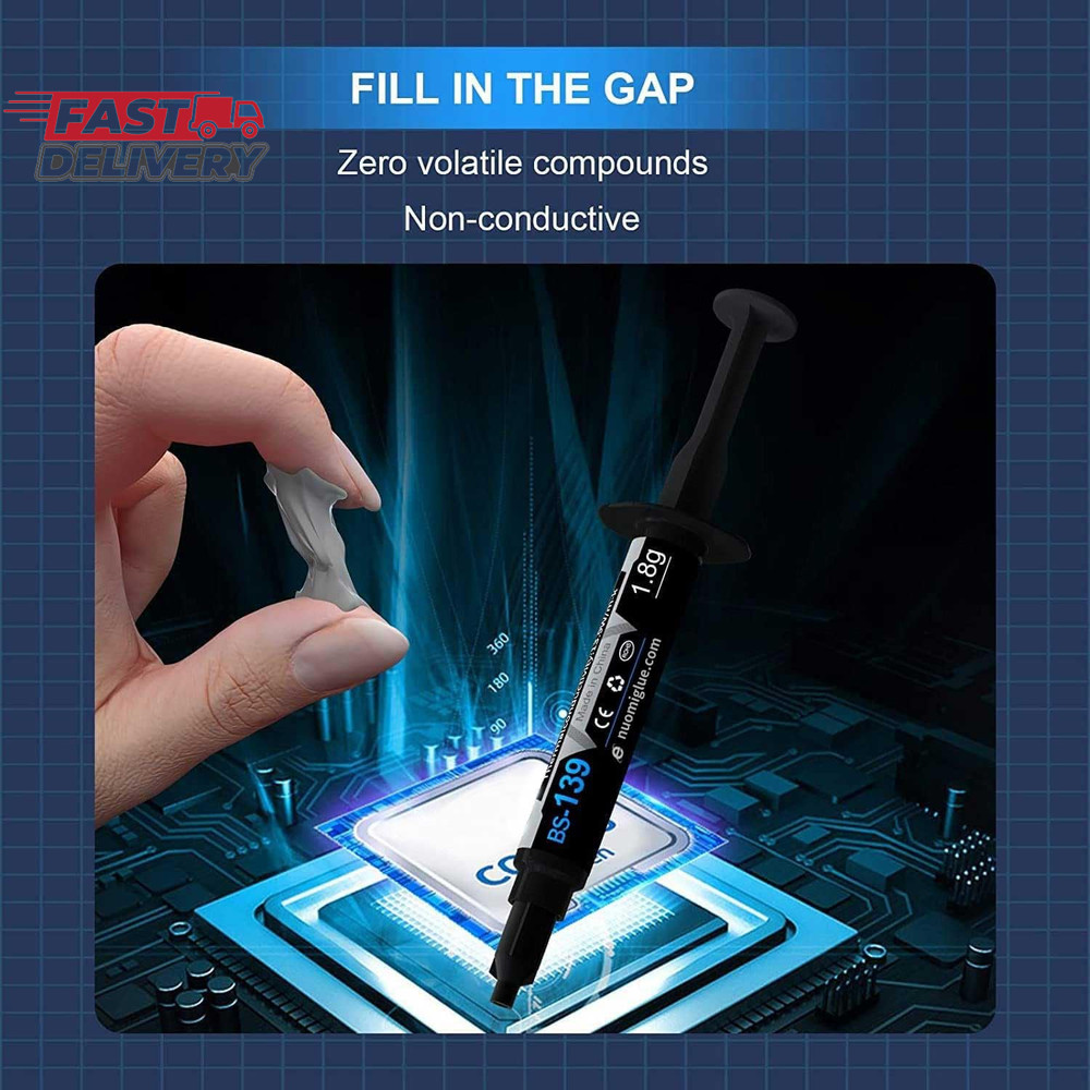 Thermal Paste, 1.8G with Toolkit CPU Paste Thermal Compound Paste Heatsink for I