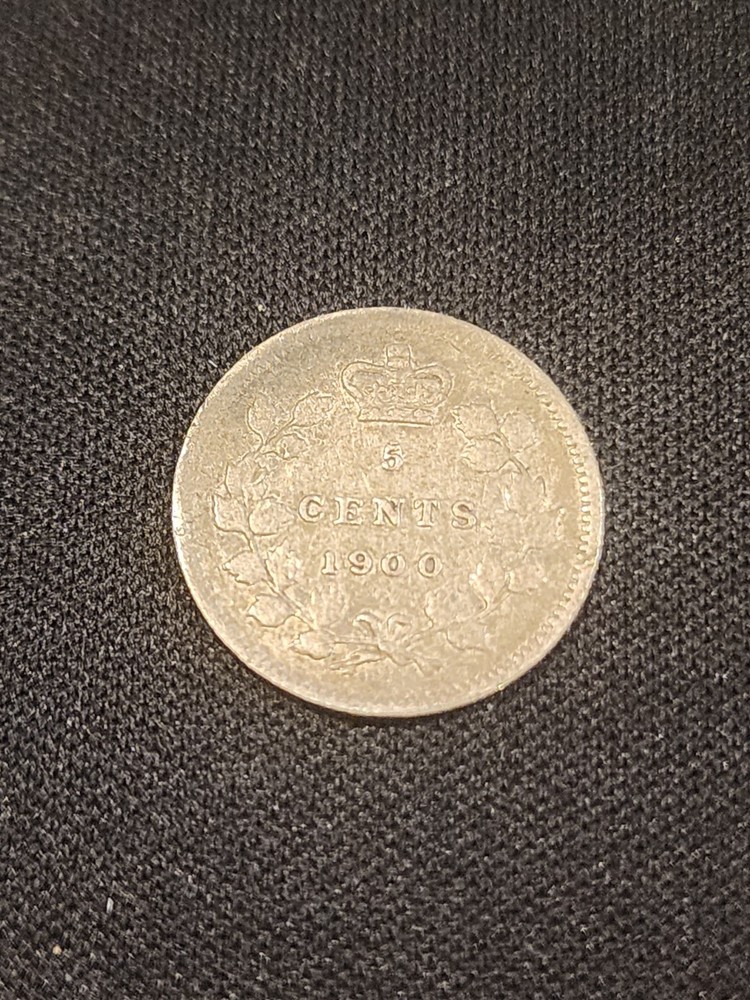 1900 Canada 5 Cents Round 0 Silver Coin