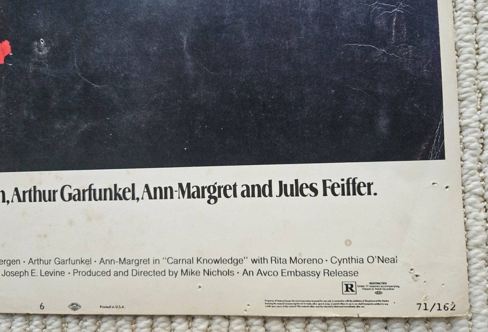 Carnal Knowledge 1971 six orig US 11x14 lobby cards Art Garfunkel Jack Nicholson