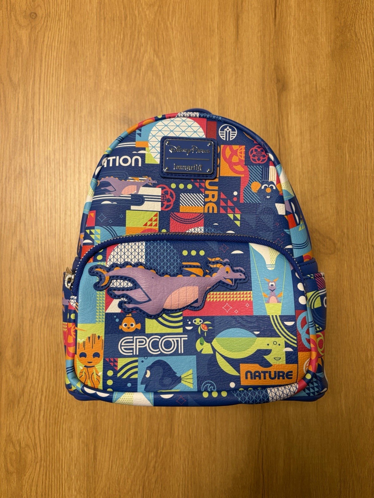 Loungefly Disney Parks Epcot Center Figment Mini Backpack Blue Multicolor