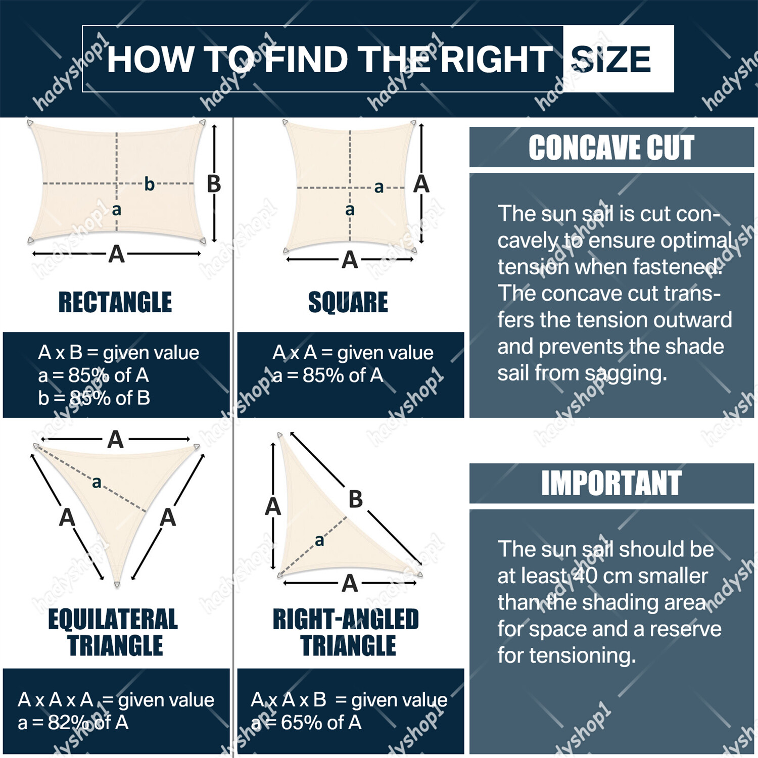 Waterproof Shade Sail Patio Awning Sun Canopy Cover, New
