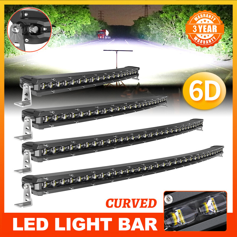 Curved 20 26 32 38 44 50" Slim LED Light Bar Off Road Driving UTV SUV Truck Boat