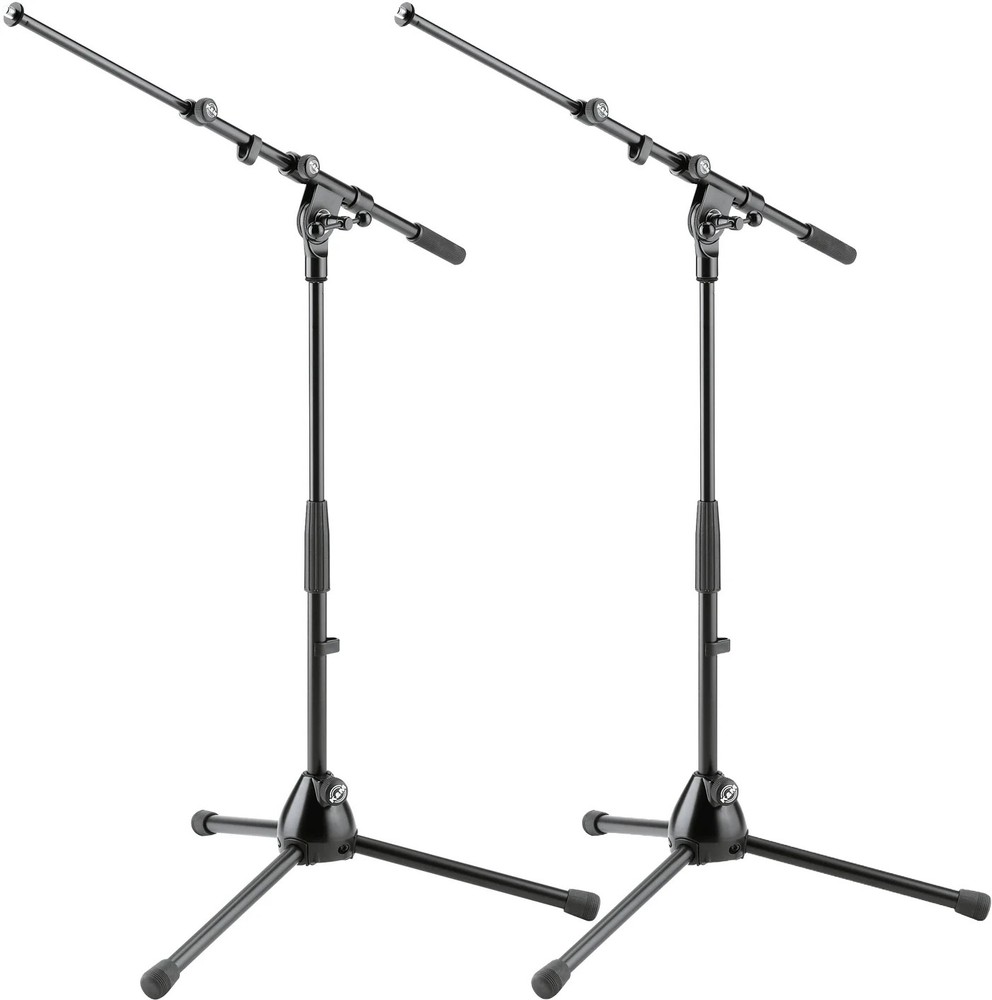 K&M 259-2-K 2x Low-Level Microphone Stand with Boom Arm Bundle