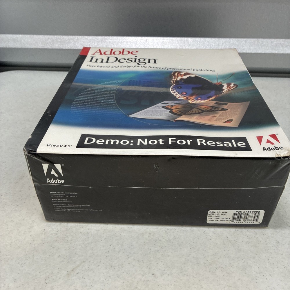 Adobe InDesign 1.0 For Windows Demo Version NEW NOS/ Sealed