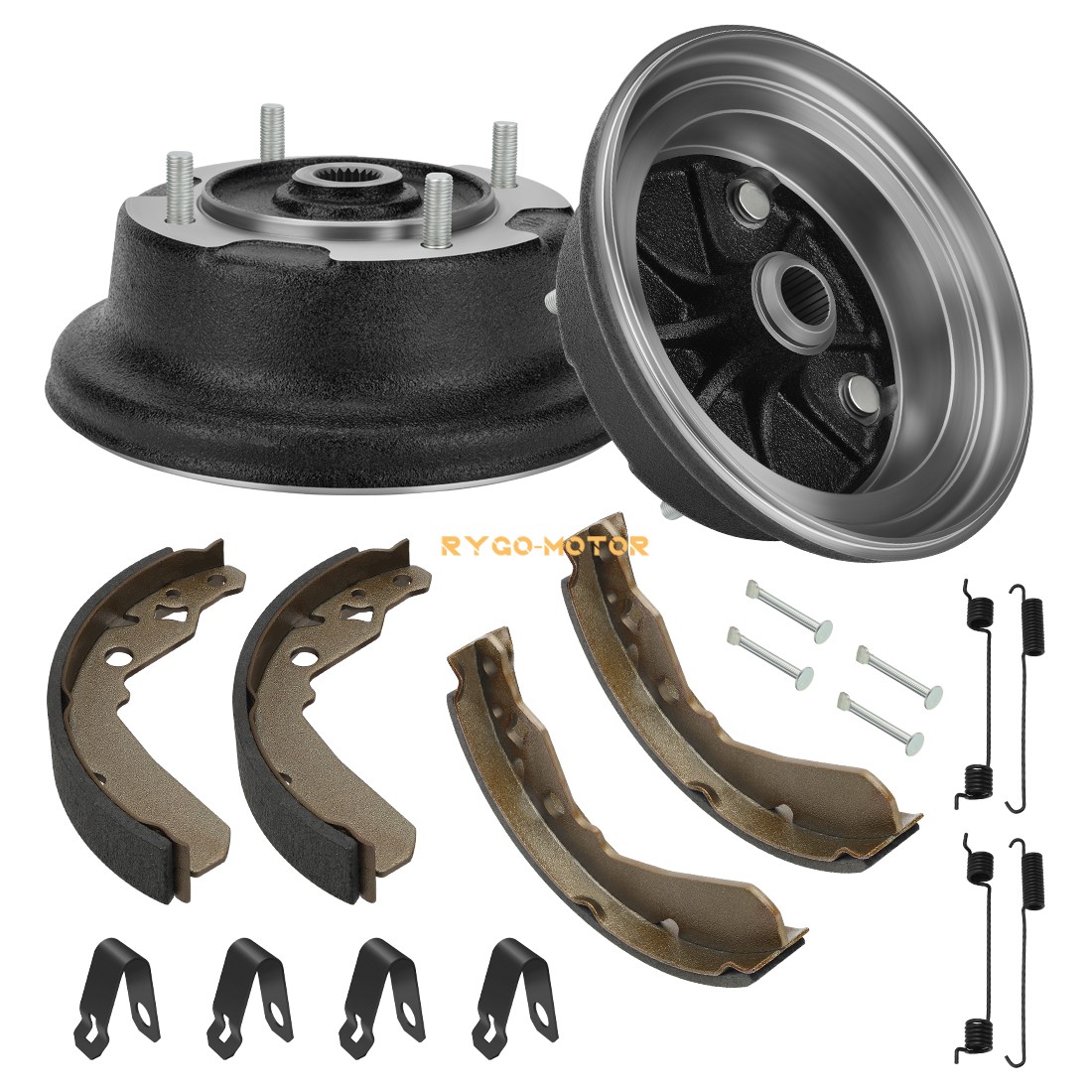 2PCS Front Brake Drum W/Bolts & Shoes Kit for Kawasaki Mule 600 610 SX KAF400 XC