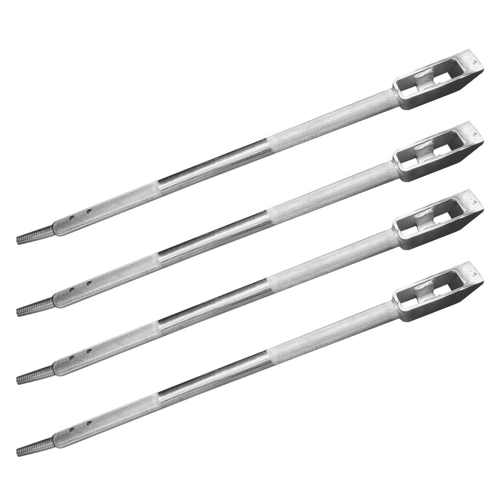 4 Pack Chrome 35" Combination Winch Bar for Flatbed Trailer Tie Down Strap