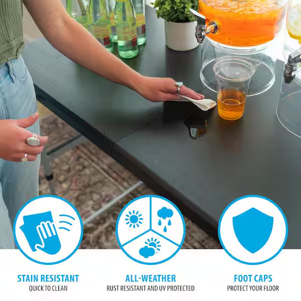 Lifetime Folding Table 4 Ft Adjustable Height Fold In Half Portable