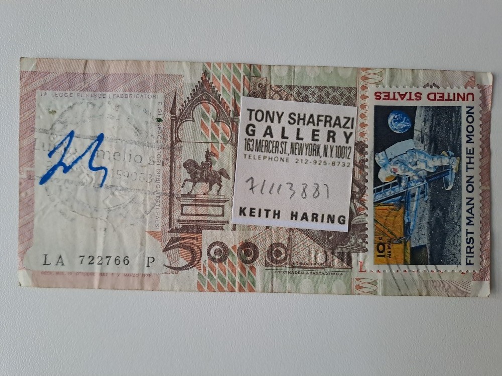 Andy Warhol Original Signed Banknote Italian Lire with a Certificate