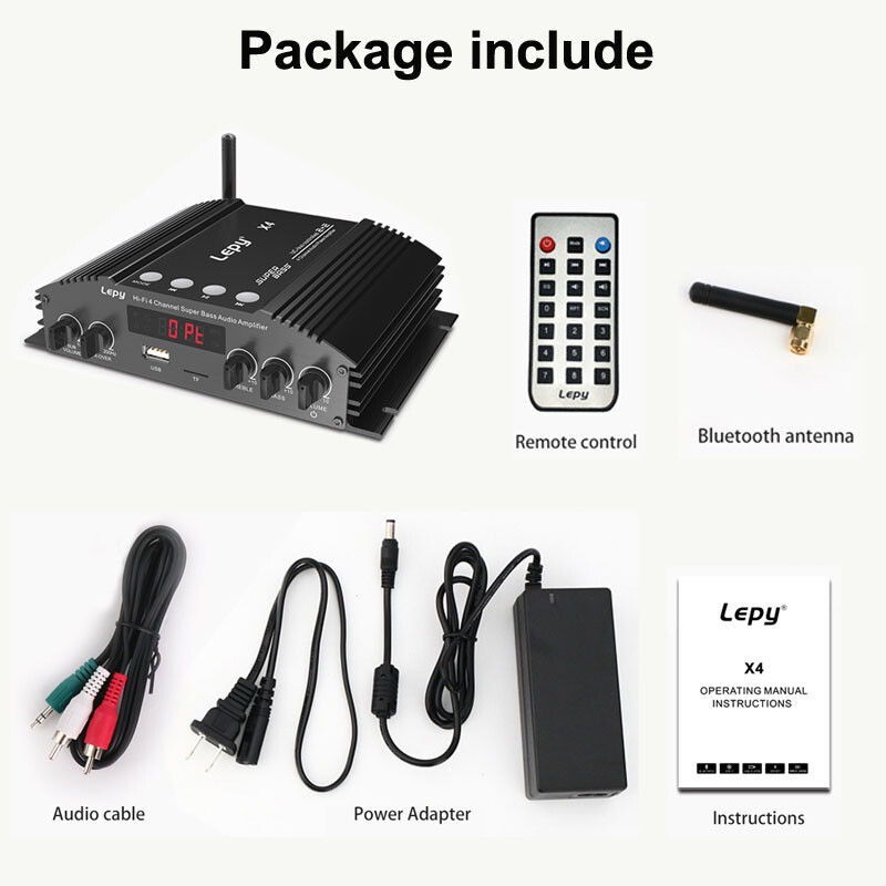 ‌Hi-Fi 240W Multi-Source Amplifier: Bluetooth/Optical/USB/RCA Palm-Sized Design‌