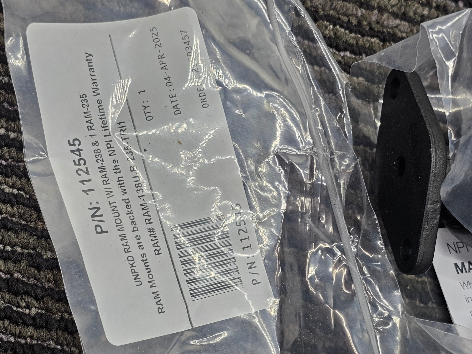 RAM 112545 Mount Display RAM-138U-B-235-TRI1 Black For Trimble GFX-350/750