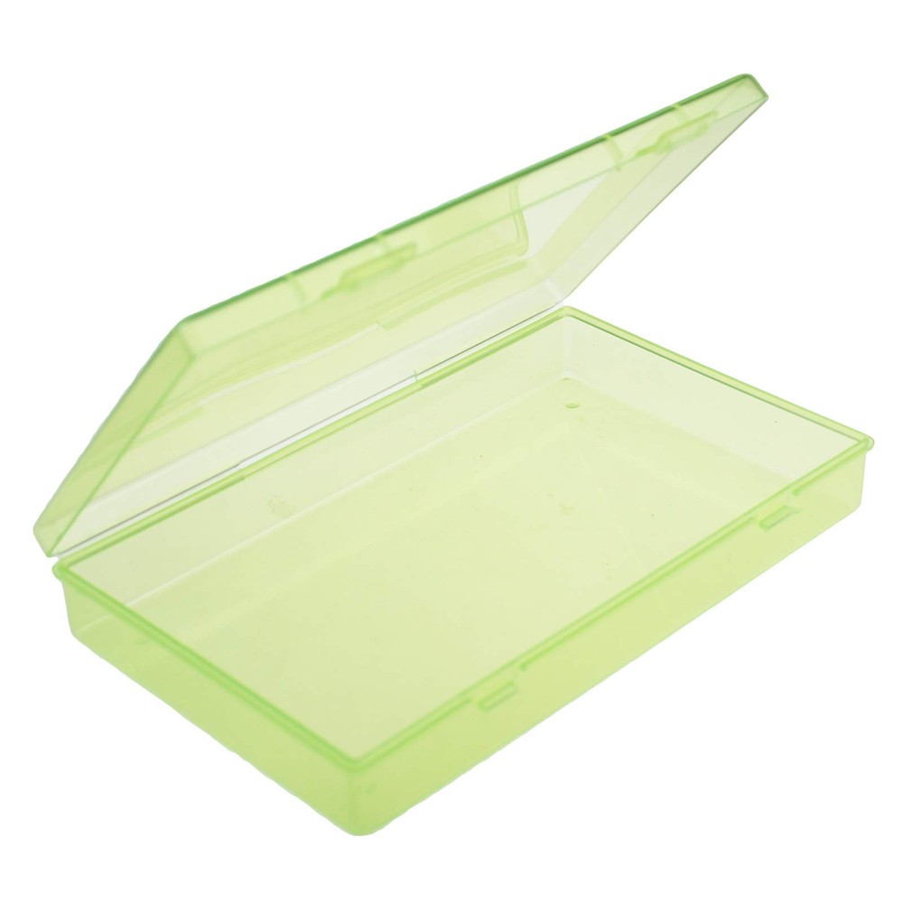 4 Pieces Rectangular Plastic Boxes Empty Storage Organizer Containers with Hi...