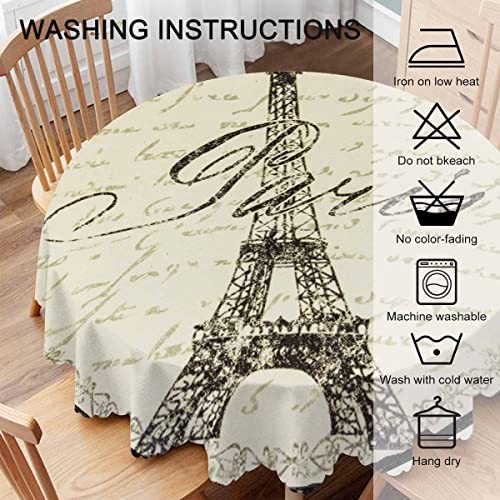Tablecloth Paris Theme Tablecloths 60" Diameter Round Eiffel Wall Decoration
