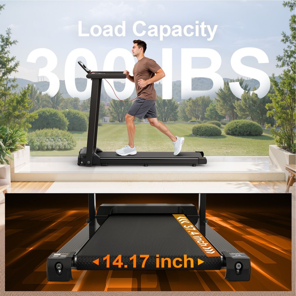 LCD Display Treadmill Foldable Treadmill with Handle 2.5 Electric Treadmill