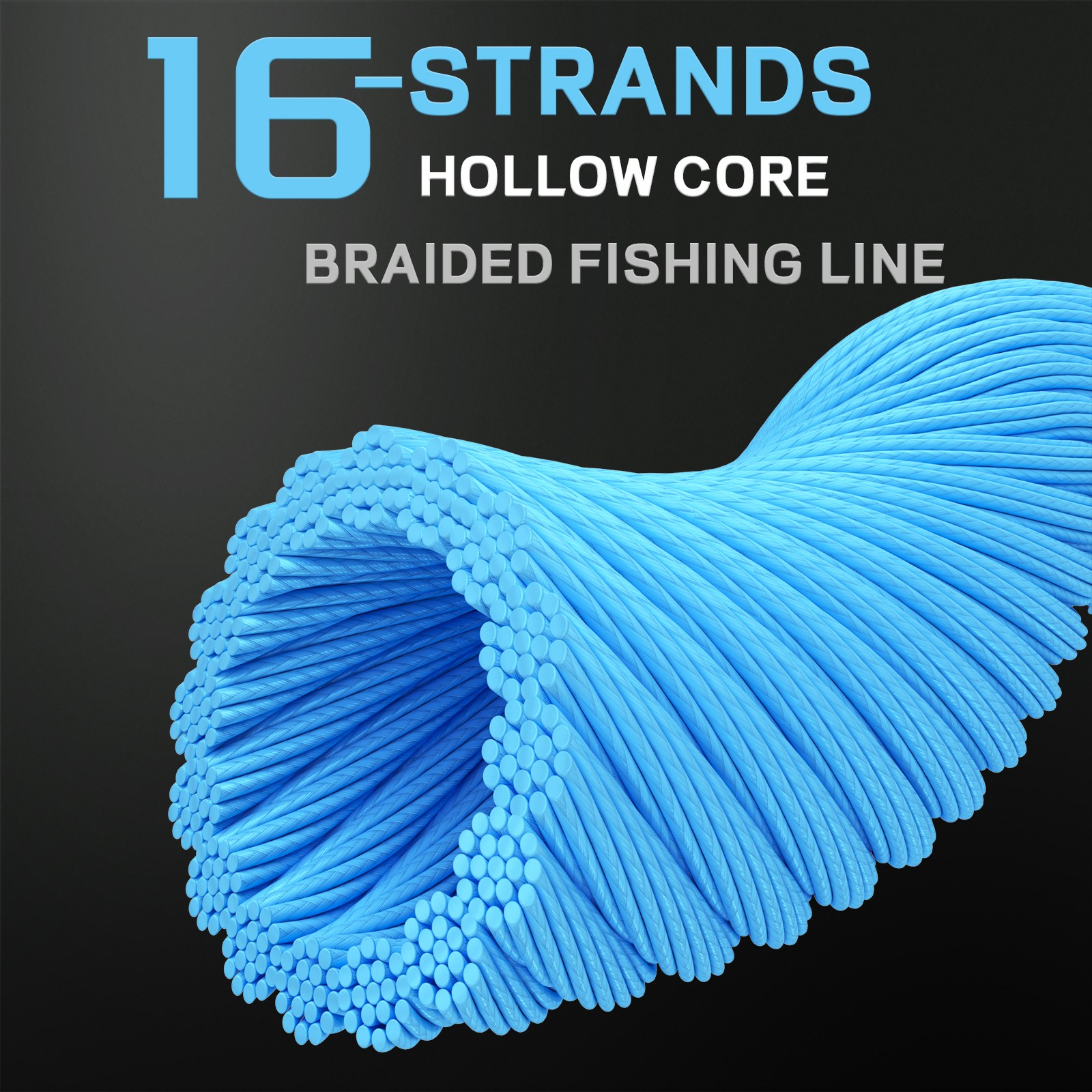 16 Strands 100M-2000M 20lbs-500lbs White Hollow pe Dynema Braided Fishing Line