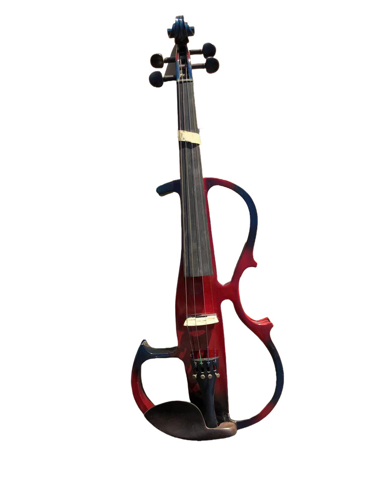 4 String Electric Violin Kit 4/4 Size Solid Wood with Bow and Case,Blue &Red