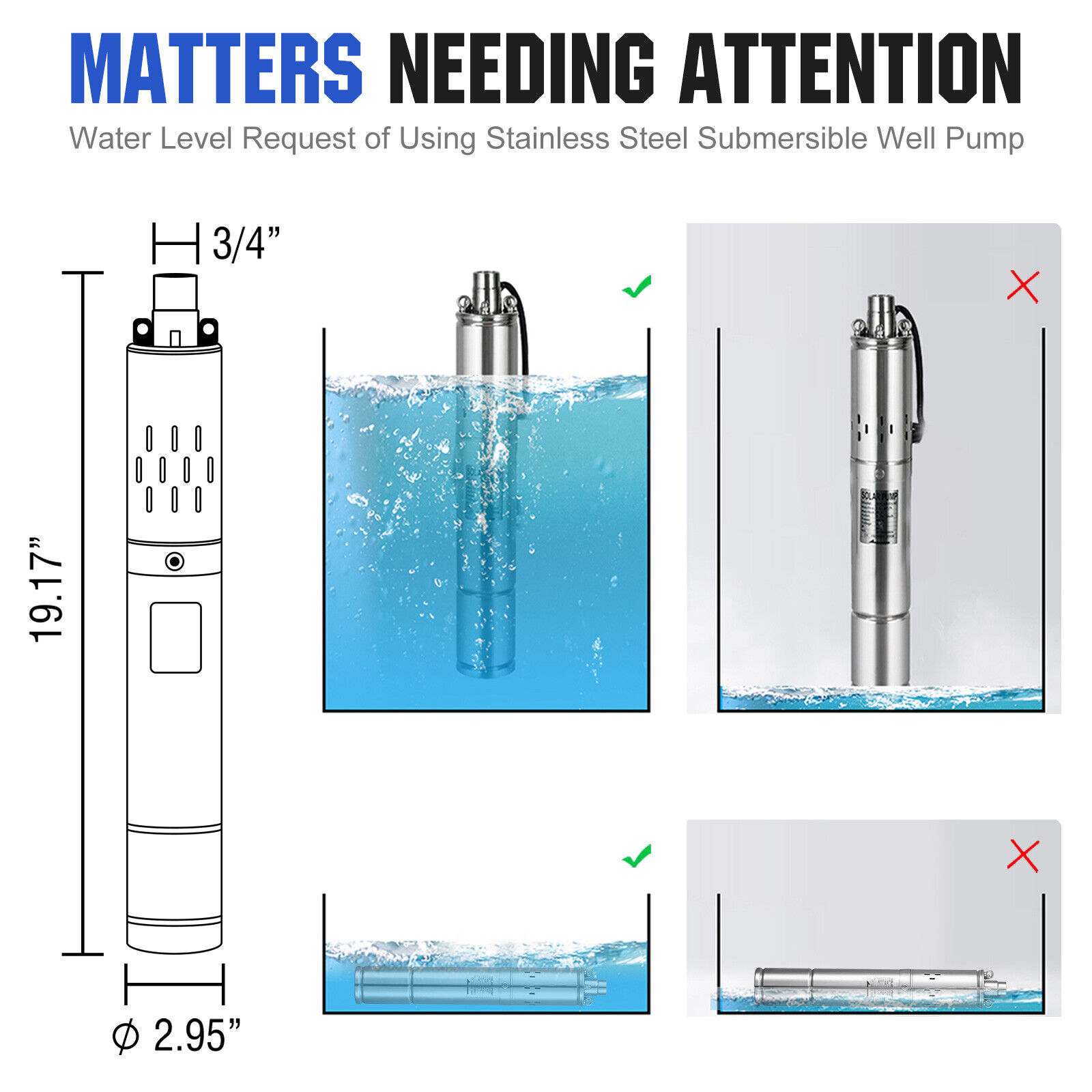 3" DC 24V Solar Water Pump Deep Well Pump Submersible Bore MPPT Controller Kit