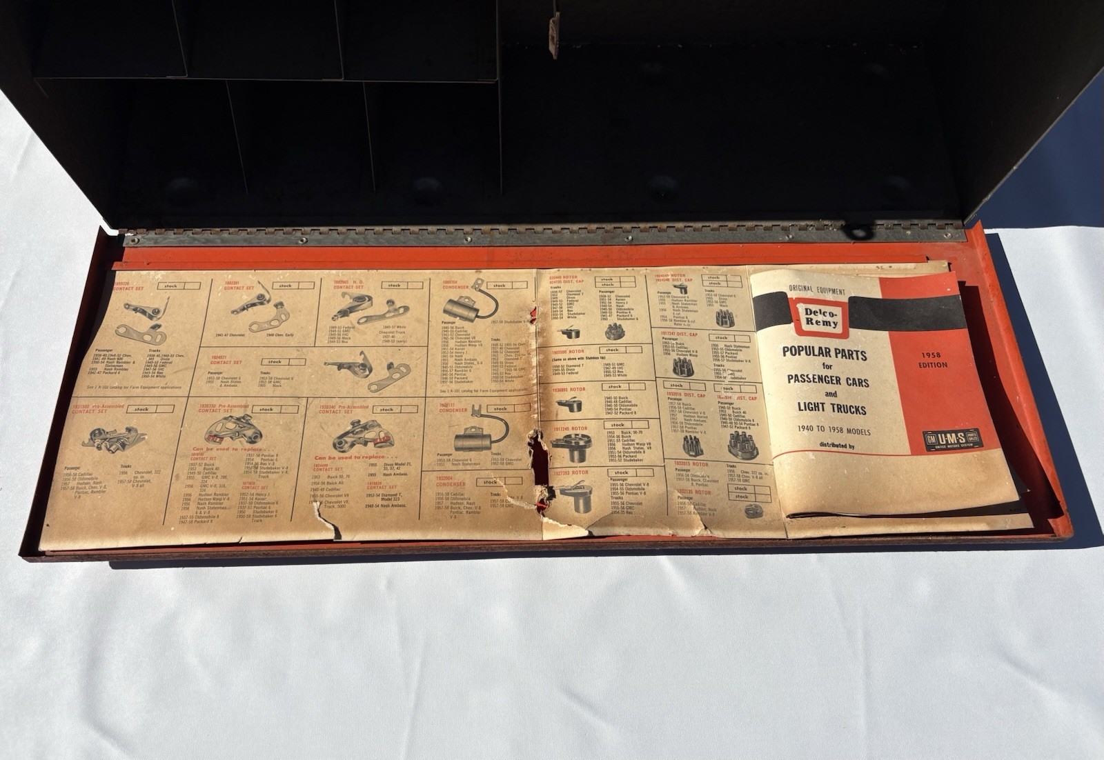 Vintage General Motors Delco Remy Ignition Parts Cabinet Dealer Man Cave