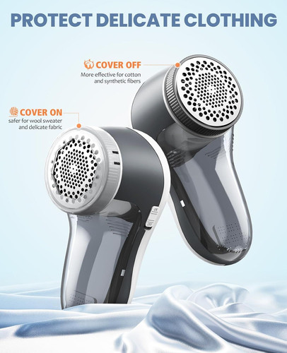 POPCHOSE Fabric Shaver, Lint Remover for Clothes, Electric Grayish White