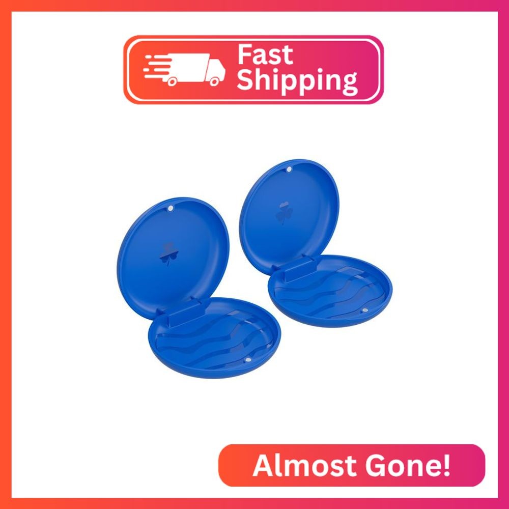 ZIZNBA (2 Pack Retainer Cases,Solid Orthodontic Retainer Cases (Blue)