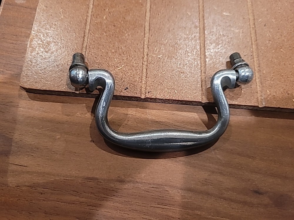 Belwith P393-SM Silver Medallion Drop Bail Pull For Drawers