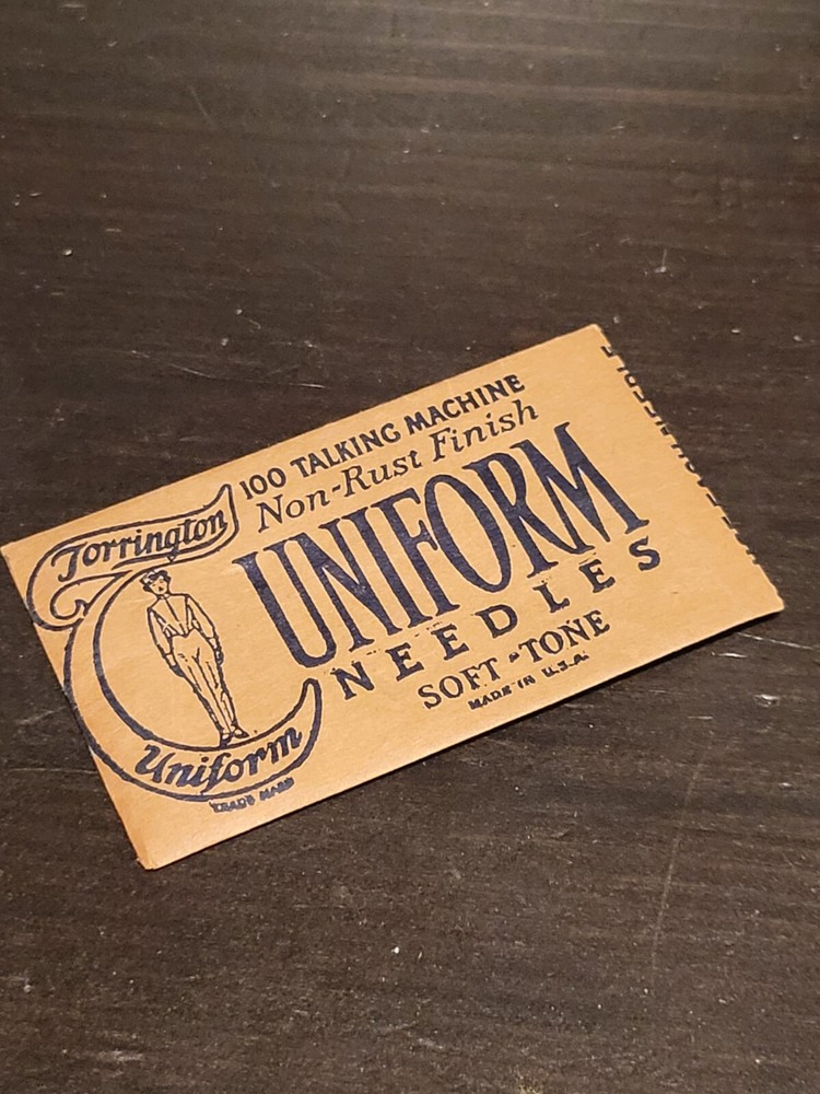 gramophone phonograph needle packet, empty, torrington uniform soft tone