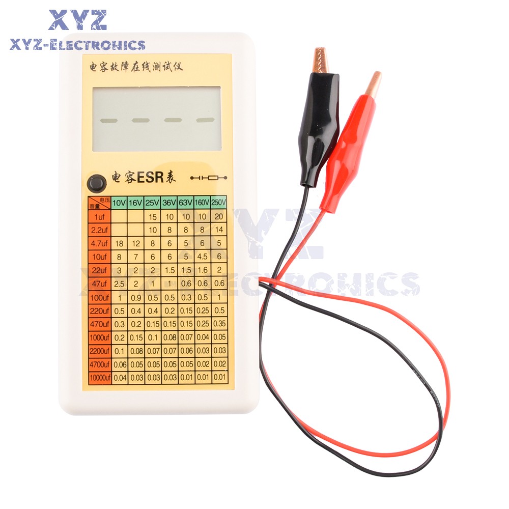 Digital LCD ESR Capacitance Ohm Meter Internal Resistance Tester Fault Detector